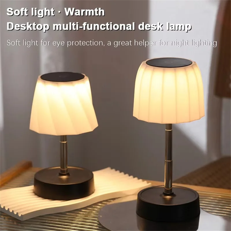 Lampe de Table LED avec Commande Tactile, Rechargeable sans Fil, Variation d'Intensité Continue, Lumière de Bureau pour Chambre et Salon - Rayures