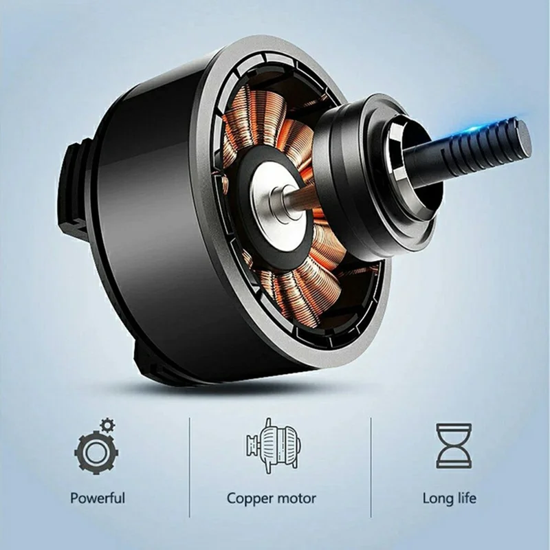 12V / 24V Car USB Fan 360 Degree Rotatable 3-Speed Adjustable Dual Head Desktop Silent Fan for Dashboard - Black