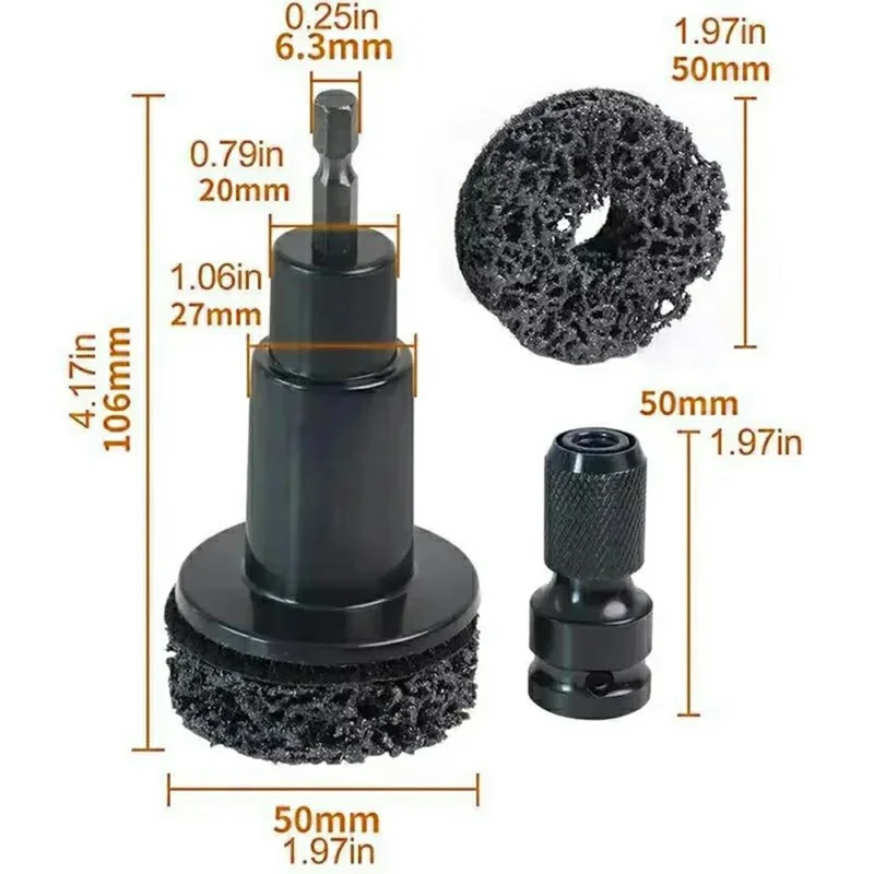 Kit de herramientas de 9 piezas para la eliminación de óxido en discos de freno y bujes de rueda con 5 discos de lijado, cepillo de alambre y guantes para mantenimiento de coches