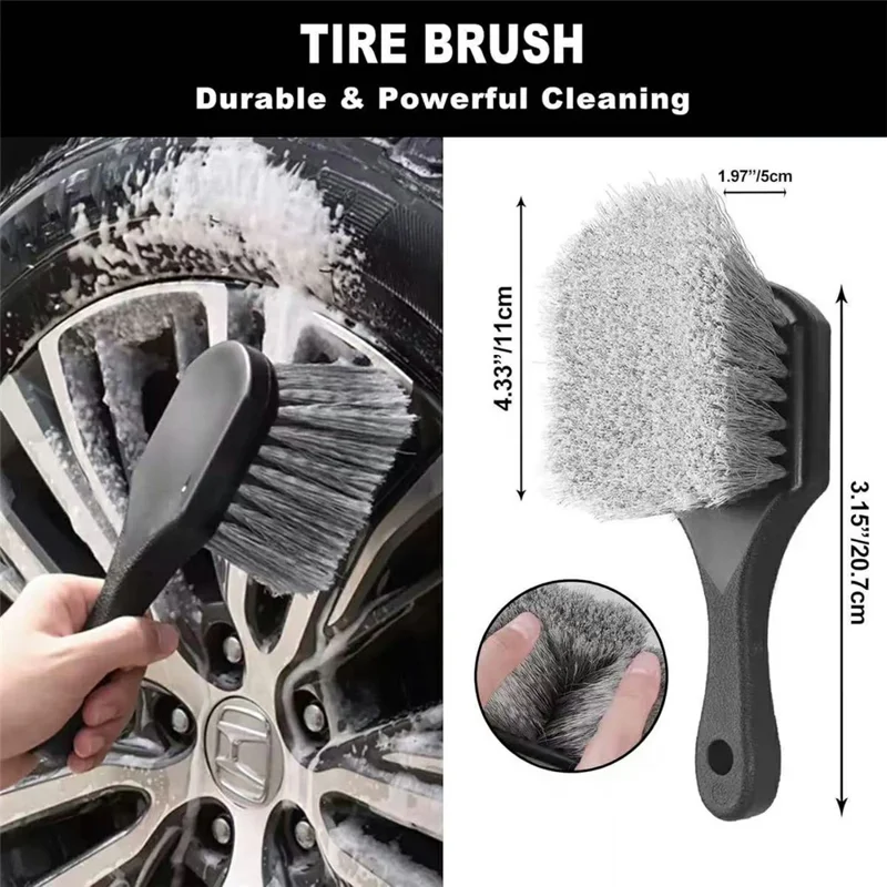 7Pcs Car Detailing Brush Kit Soft Wheel Hub Detail Brush Sponge Pad Car Wash Tools Set