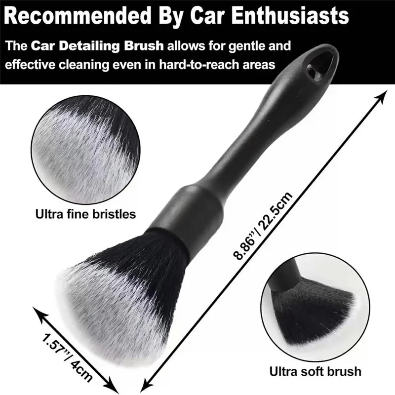9Pcs Car Detailing Brush Kit Soft Wheel Hub Detail Brush Sponge Pad Car Wash Tools Set