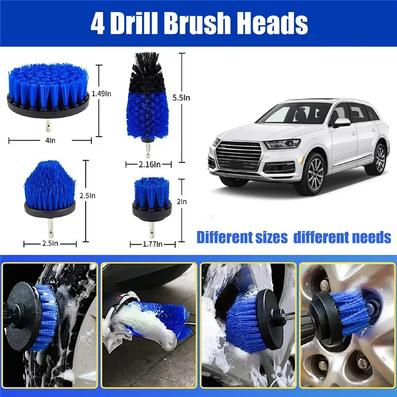 33Pcs Car Cleaning Kit Auto Detailing Tools Drill Brush Microfiber Towel Tire Brush for Interior Exterior