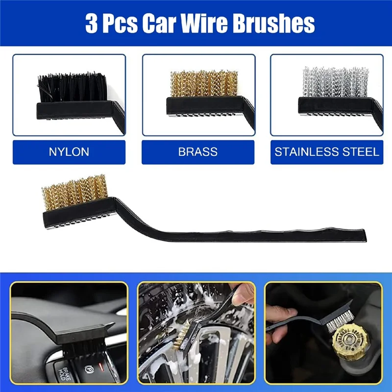 37Pcs Car Cleaning Kit Drill Brush Set Detailing Tools with Wash Mitts Polish Pads Towels for Auto