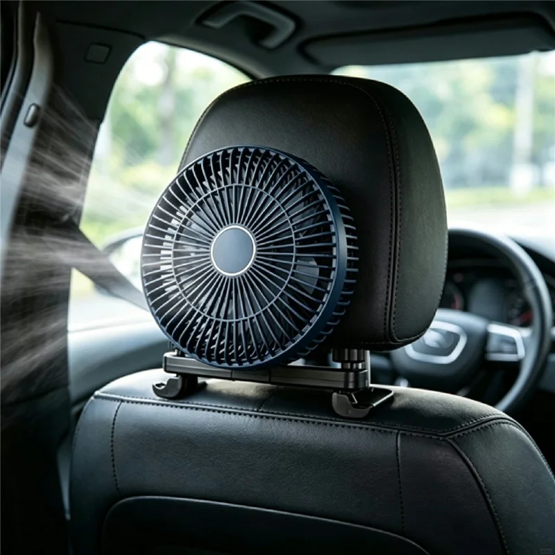 11 Inch Car Cooling Fan Brushless Motor Headrest Mount Stepless Speed Control Fan for 12V-32V Vehicles