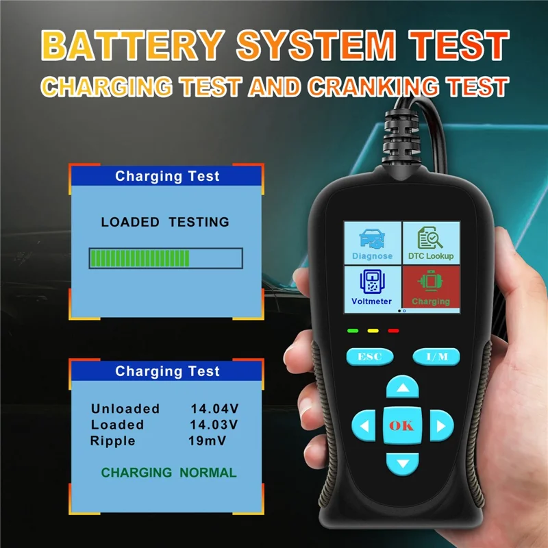 AT200 OBD2 Diagnostic Scanner Tool Built-in Voltmeter 30000+ DTC Codes for Car Fault Detection