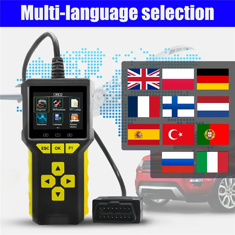 BT80 2 in 1 OBD2 Scanner 6V-24V Battery Tester Diagnostic Tool for Car Motorcycle Truck