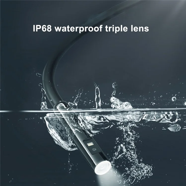 P50 10m Hard Wire 8mm Tri-Lens HD Borescope 4,5'' Screen Waterproof Sewer Inspection Endoscope