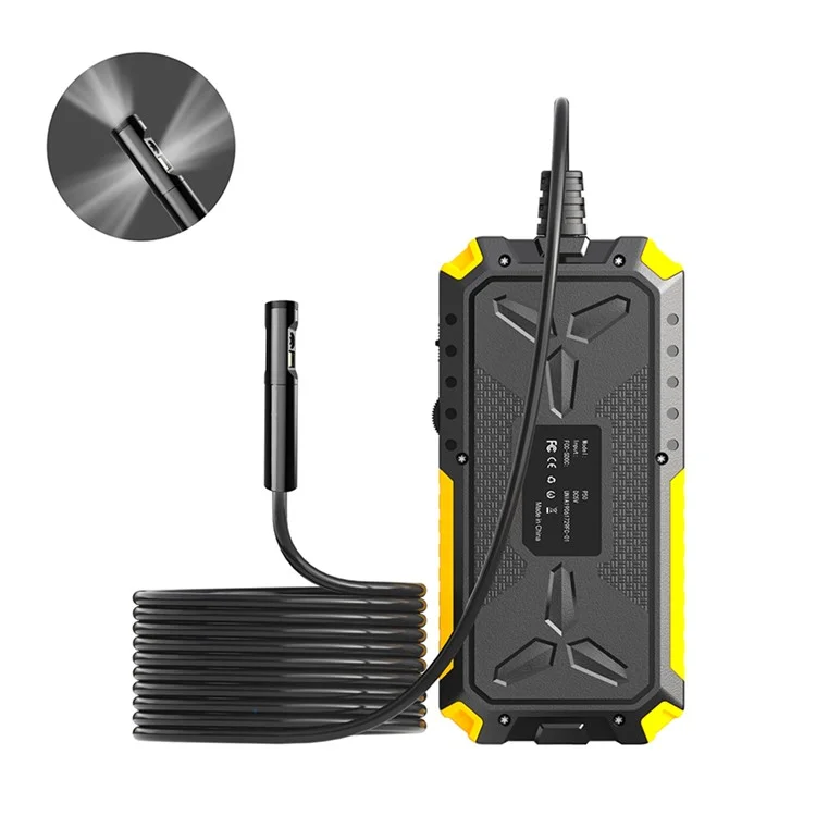 P50 10m Hard Wire 8mm Tri-Lens HD Borescope 4,5'' Screen Waterproof Sewer Inspection Endoscope