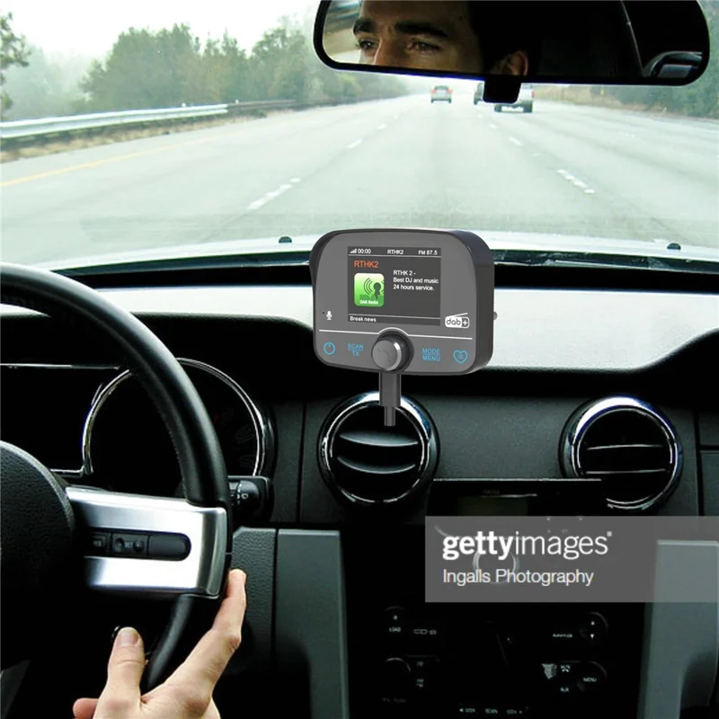 Receptor de Radio Digital DAB para Coche C9, Pantalla Táctil de 2,4", Bluetooth, Transmisor FM, USB-C, para Audio del Automóvil - Negro