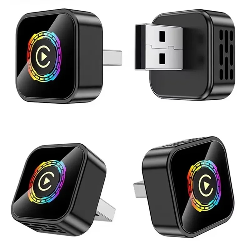 Q1A 2 in 1 Wireless CarPlay Android Auto Adapter Bluetooth-compatible 5.0 USB Dongle with Button for Car - Black