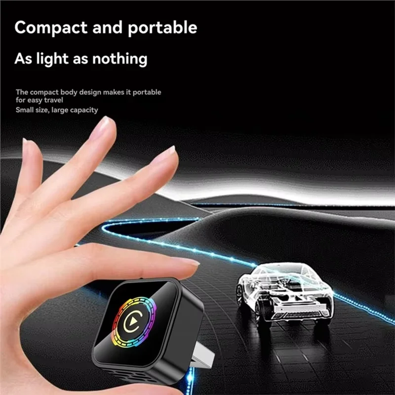 Q1A 2 in 1 Wireless CarPlay Android Auto Adapter Bluetooth-compatible 5.0 USB Dongle with Button for Car - Black