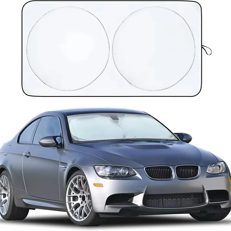 160x86cm Parasol para Parabrisas de Coche Plegable Plateado de Titanio Protección UV Aislamiento Térmico Parasol para Vehículo