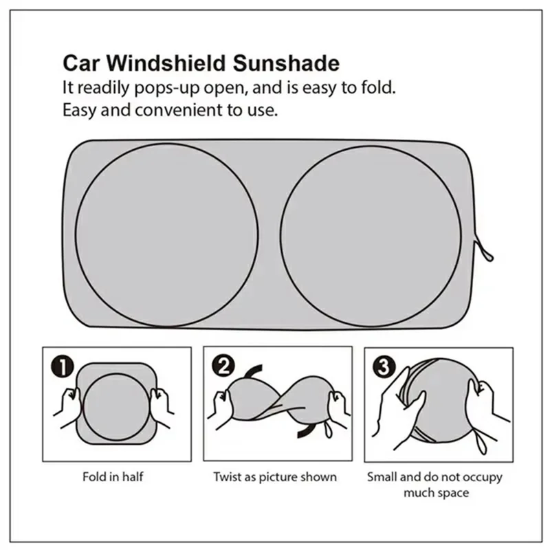 160x86cm Parasol para Parabrisas de Coche Plegable Plateado de Titanio Protección UV Aislamiento Térmico Parasol para Vehículo