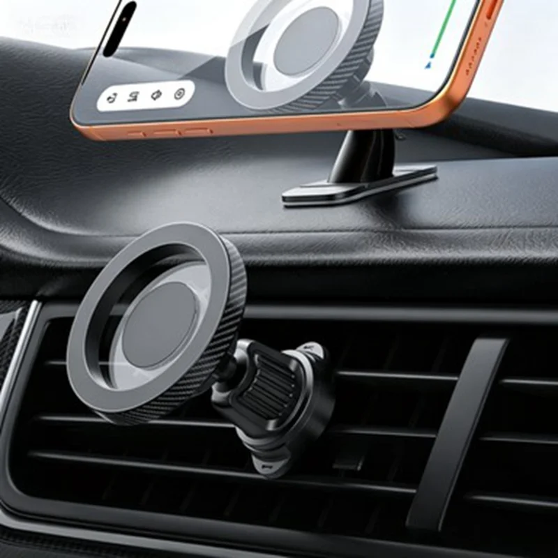 Soporte para Teléfono en Coche 2 en 1 Magnético con Rotación de 360°, Soporte Ajustable Universal para Salida de Aire y Panel