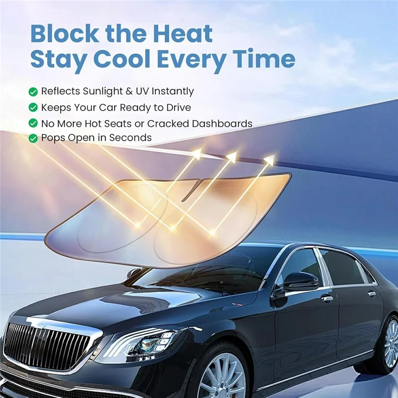 Protections solaire pare-brise de voiture 150x80 cm pliable en titane argenté Protection UV isolation thermique pour véhicule