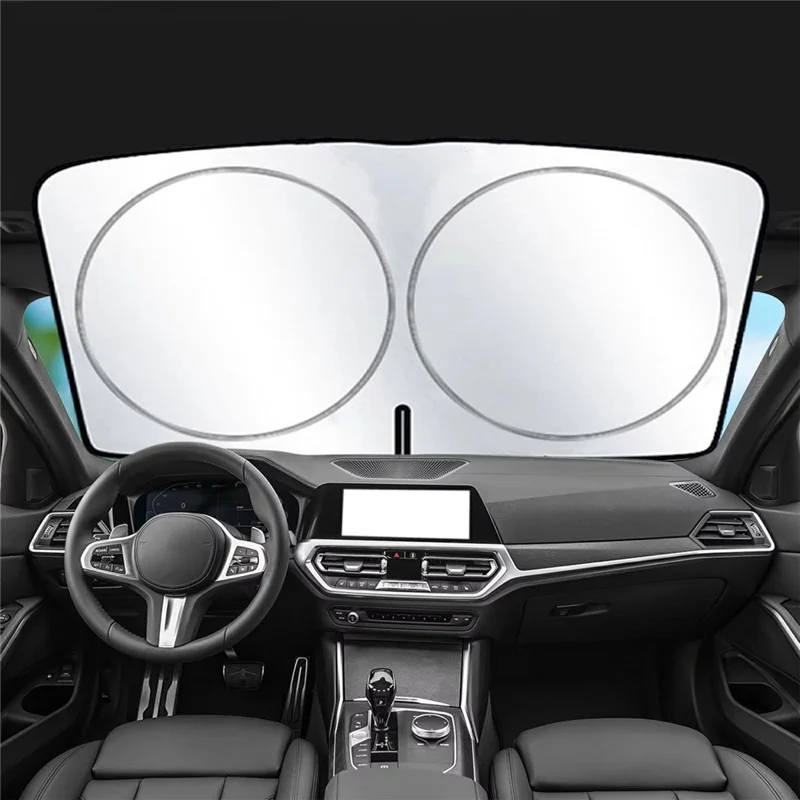 Protections solaire pare-brise de voiture 150x80 cm pliable en titane argenté Protection UV isolation thermique pour véhicule