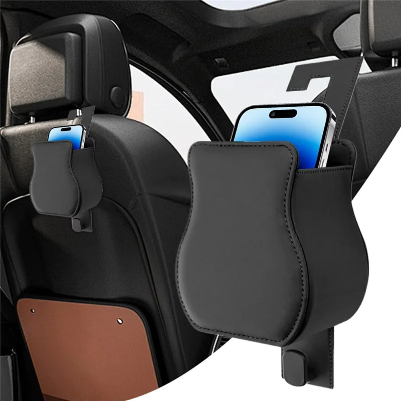 Car Cup Holder Multi-functional Seat Back Hook Storage Organizer Bag for Phone Tissue Wallets Umbrellas - Black