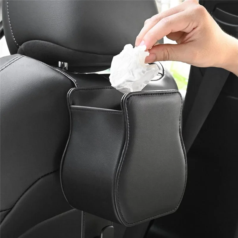 Car Cup Holder Multi-functional Seat Back Hook Storage Organizer Bag for Phone Tissue Wallets Umbrellas - Black