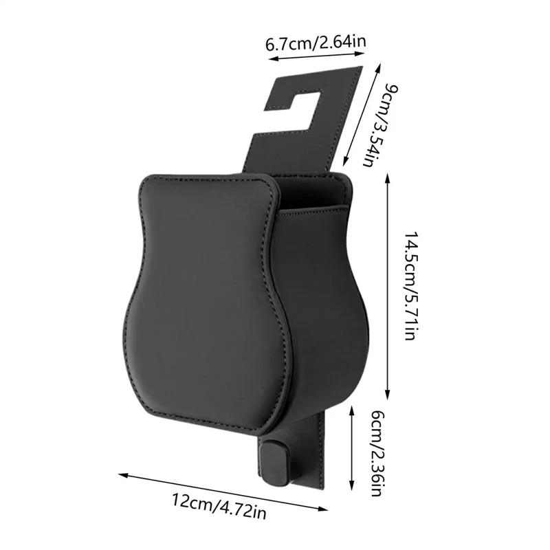 Car Cup Holder Multi-functional Seat Back Hook Storage Organizer Bag for Phone Tissue Wallets Umbrellas - Black