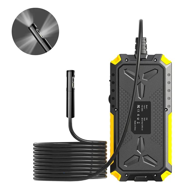 P50 2m Hard Wire HD 4.5'' Screen Waterproof 8mm Three Lenses Borescope Inspection Endoscope Camera