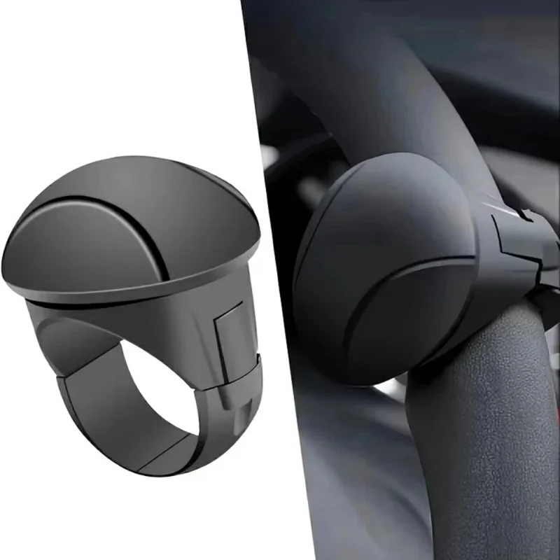 Car Steering Wheel Knob One Hand Turning Assistant Power Ball 360 Degree Rotation for Easy Driving - Black