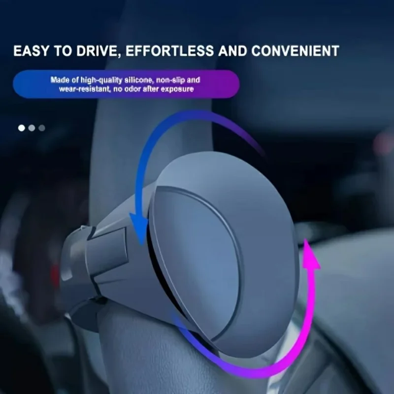 Car Steering Wheel Knob One Hand Turning Assistant Power Ball 360 Degree Rotation for Easy Driving - Black