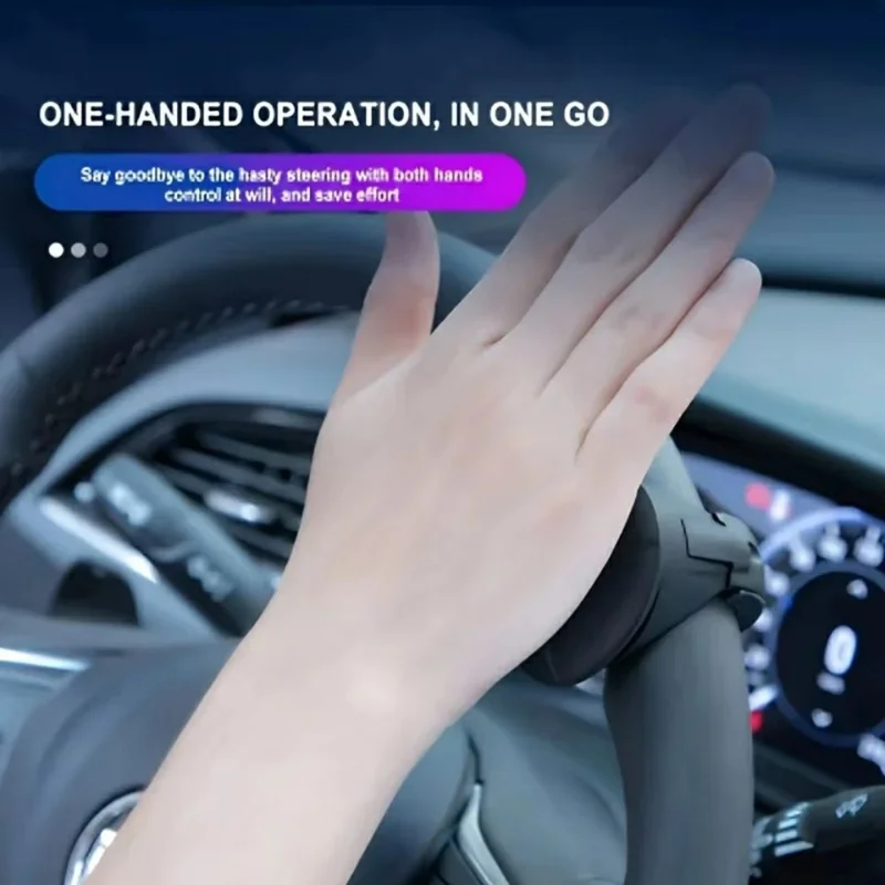 Car Steering Wheel Knob One Hand Turning Assistant Power Ball 360 Degree Rotation for Easy Driving - Black