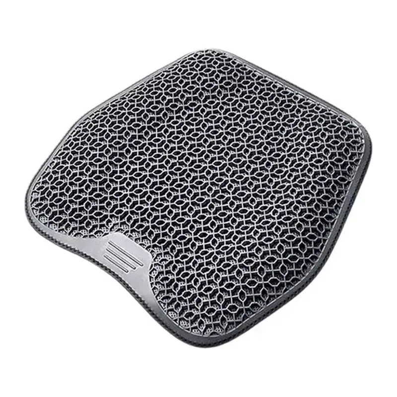 48x43cm 3D Honningkakemønster Design Åndbar Sædepude Køllegel-pad til Bil og Kontorstol - Grå