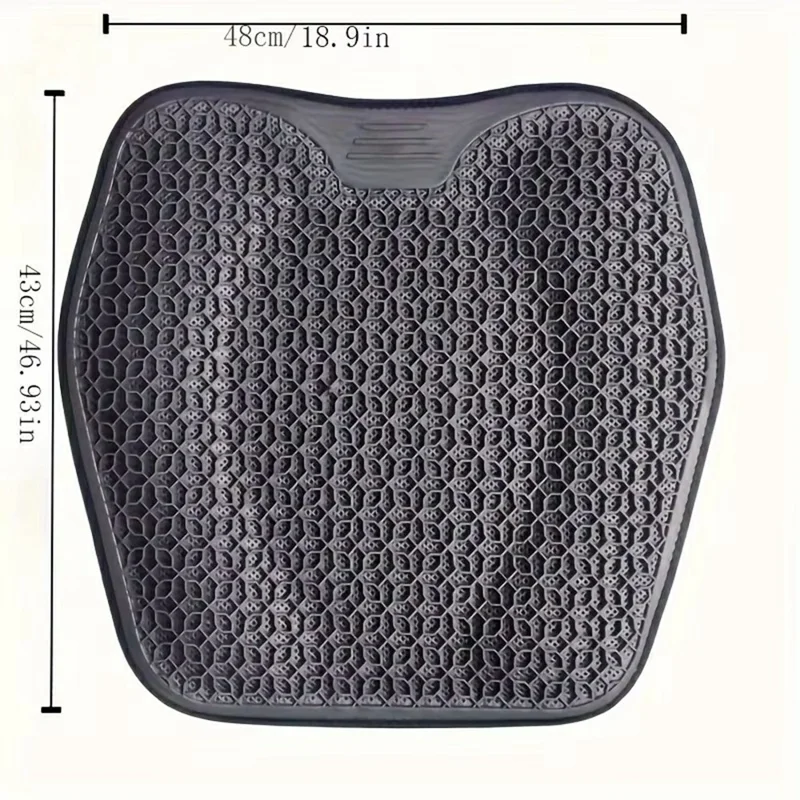 48x43cm 3D Honningkakemønster Design Åndbar Sædepude Køllegel-pad til Bil og Kontorstol - Grå