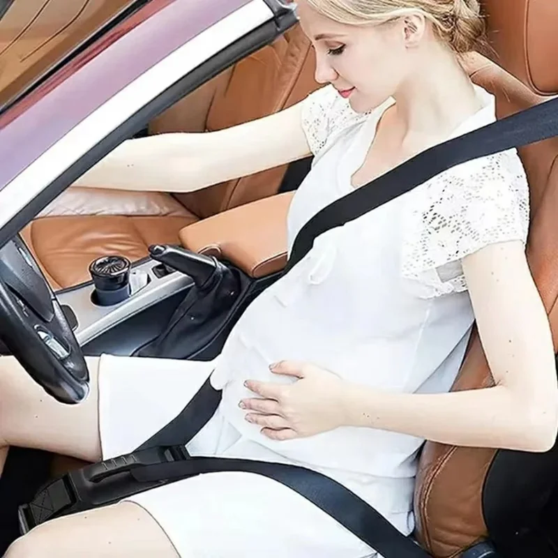 Zwangerschaps-autoveiligheidsgordelversteller Moeder Buik Rijden Beschermer Veiligheidsgordelverlenger voor Zwangerschap - Zwart / Golfpatroon