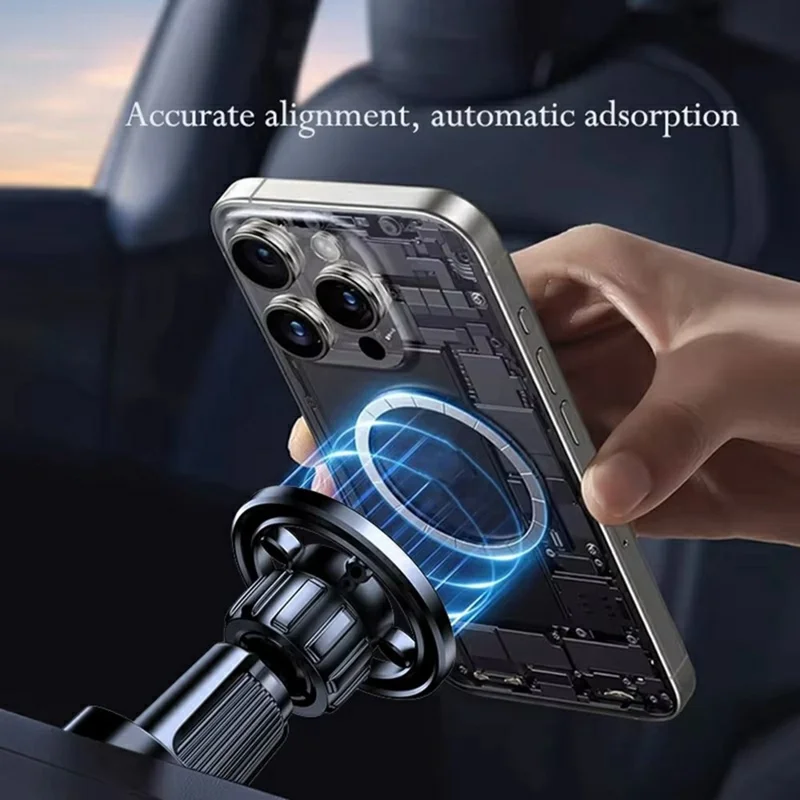Magnetic Car Phone Holder Air Vent Mount 360 Degree Rotating Cellphone Stand - Black