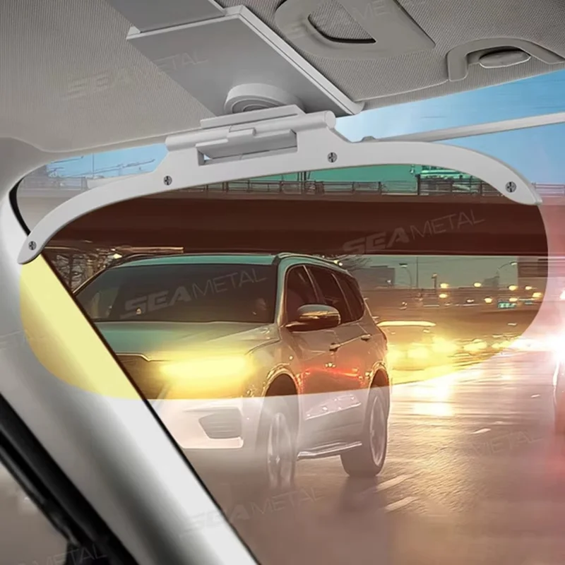 Pare-soleil de voiture taille L anti-éblouissement jour et nuit 2 en 1 pare-brise rabattable pour la conduite, 31,5 x 15 cm