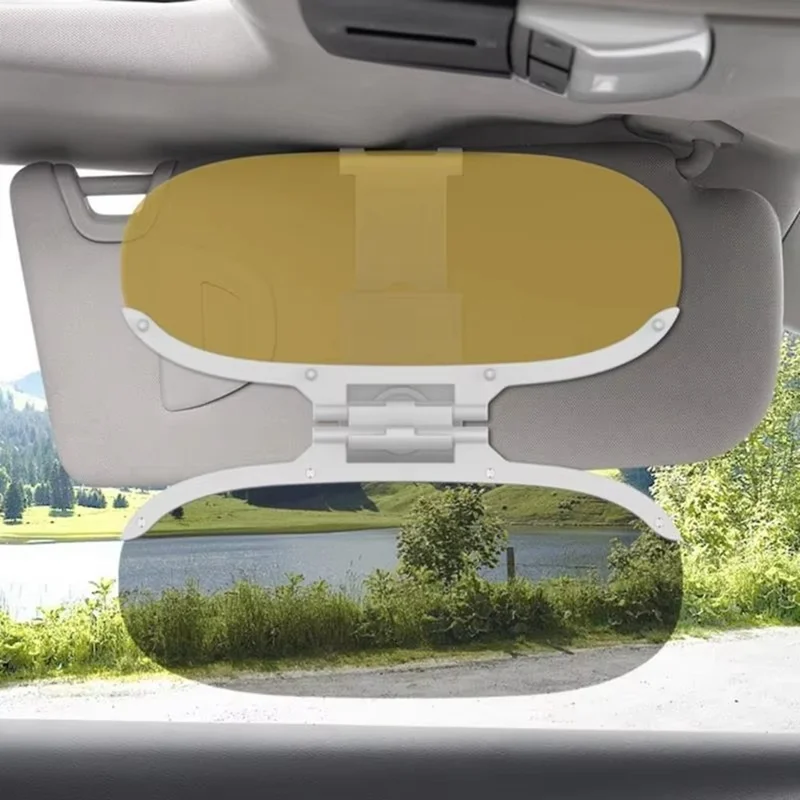 Pare-soleil de voiture taille L anti-éblouissement jour et nuit 2 en 1 pare-brise rabattable pour la conduite, 31,5 x 15 cm