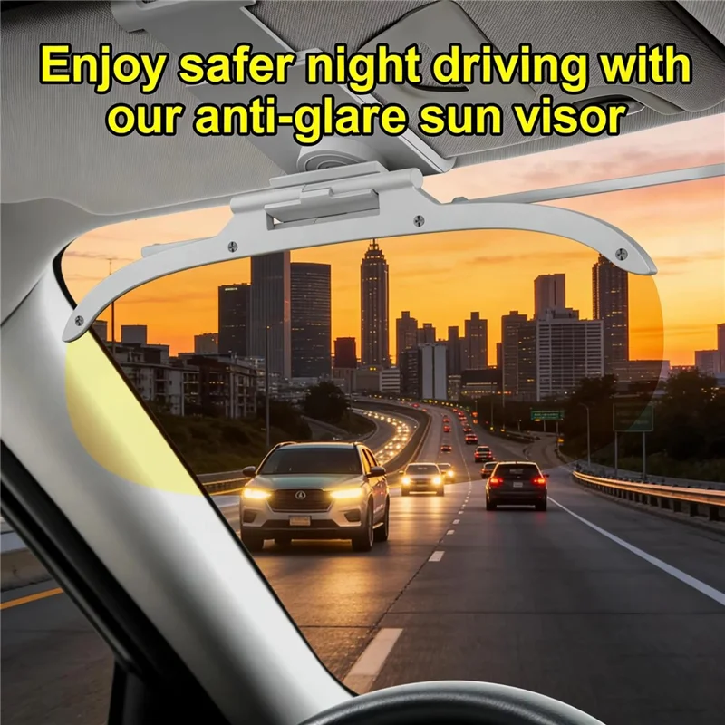 Pare-soleil de voiture taille L anti-éblouissement jour et nuit 2 en 1 pare-brise rabattable pour la conduite, 31,5 x 15 cm