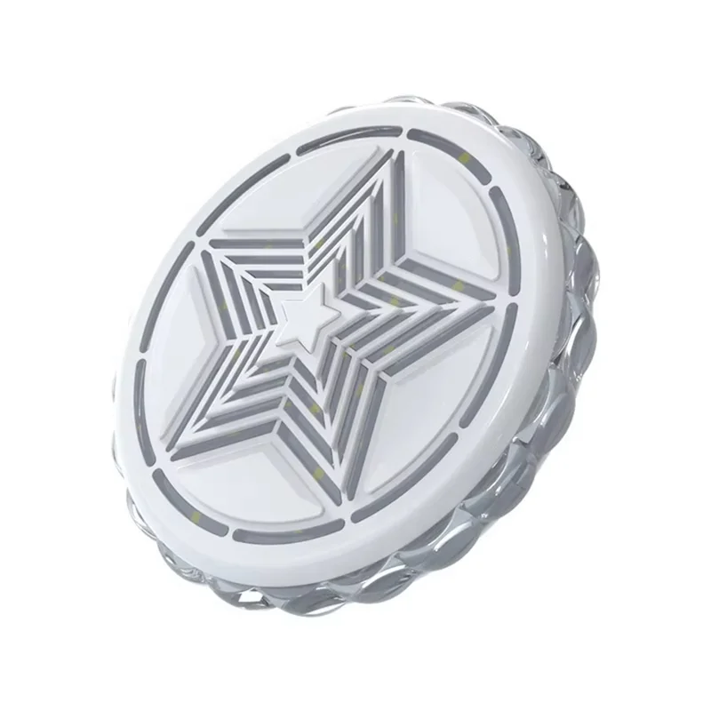 LED Car Ambient Light USB Rechargeable Magnetic Aurora Atmosphere Light Voice Control for Interior - White