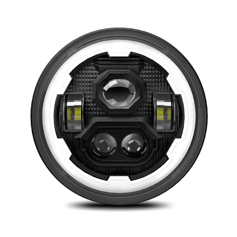 7 Zoll runde LED-Scheinwerfer mit 4 Modi und Angel Eyes, IP67 wasserdicht für Jeep Wrangler Motorrad