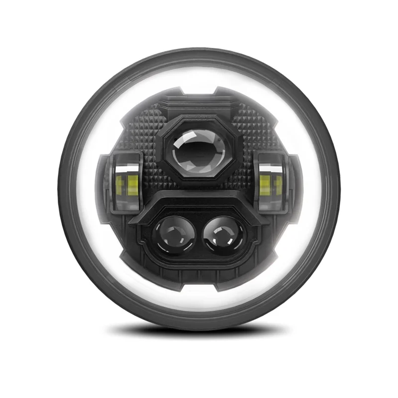 7 Zoll runde LED-Scheinwerfer mit 4 Modi und Angel Eyes, IP67 wasserdicht für Jeep Wrangler Motorrad