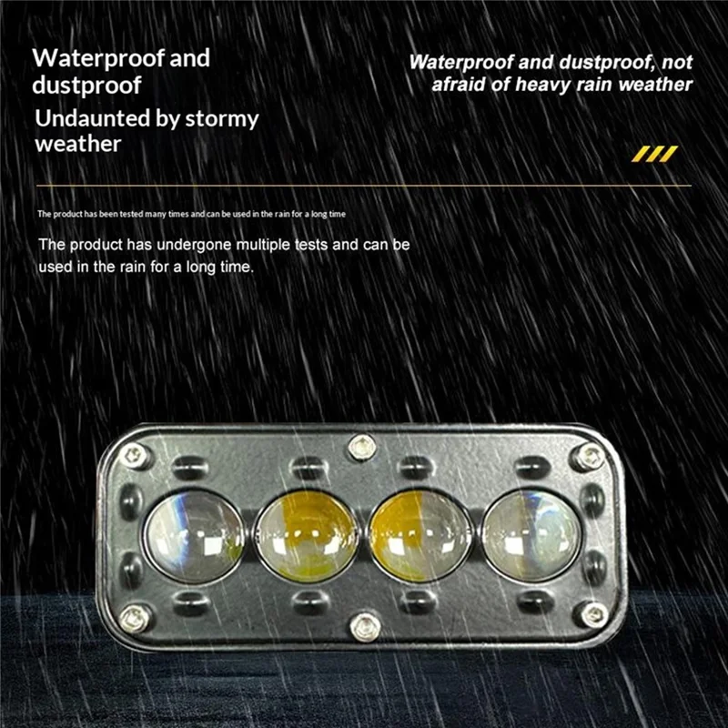 4-LED Work Light 26W 5200LM Waterproof Spot Light 12-48V for Motorcycle Car Truck