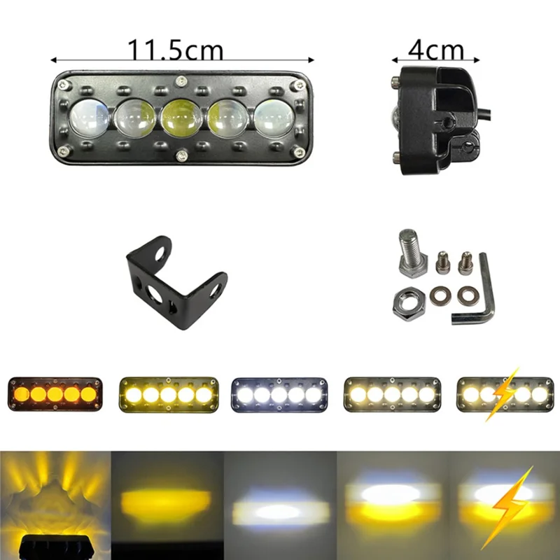 5-LED Work Light 26W 5200LM Waterproof Spot Light 12-48V for Motorcycle Car Truck