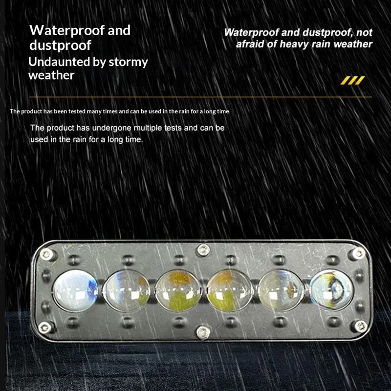 6-LED Car Work Light 26W 5200LM Yellow and White Light Auxiliary Driving Lamp for Motorcycle Truck ATV