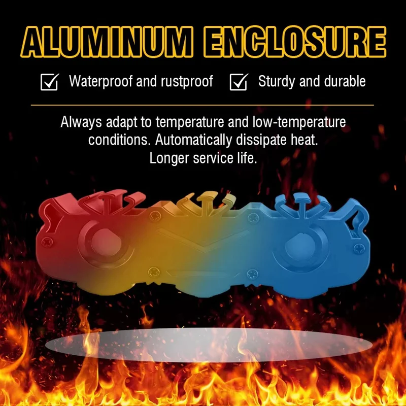 V108 3-LED Car Spotlight 30W 12000LM Yellow White Driving Light with Red Warning Mode for RV Motorcycle ATV - Black