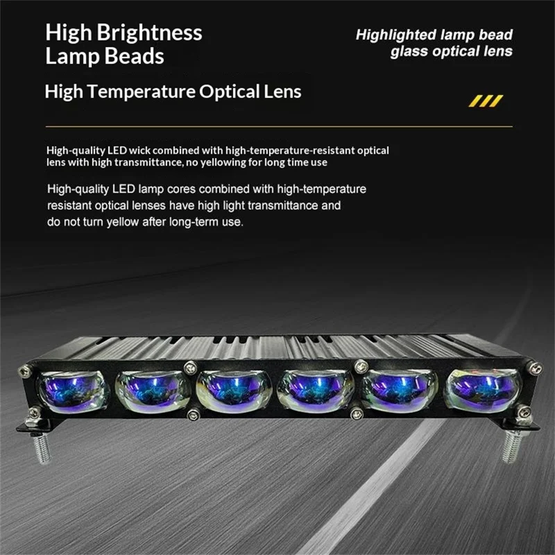2 pièces projecteur 6 LED 12000 lm 70 W projecteur étanche IP67 pour motocyclette, voiture, VTT - Noir