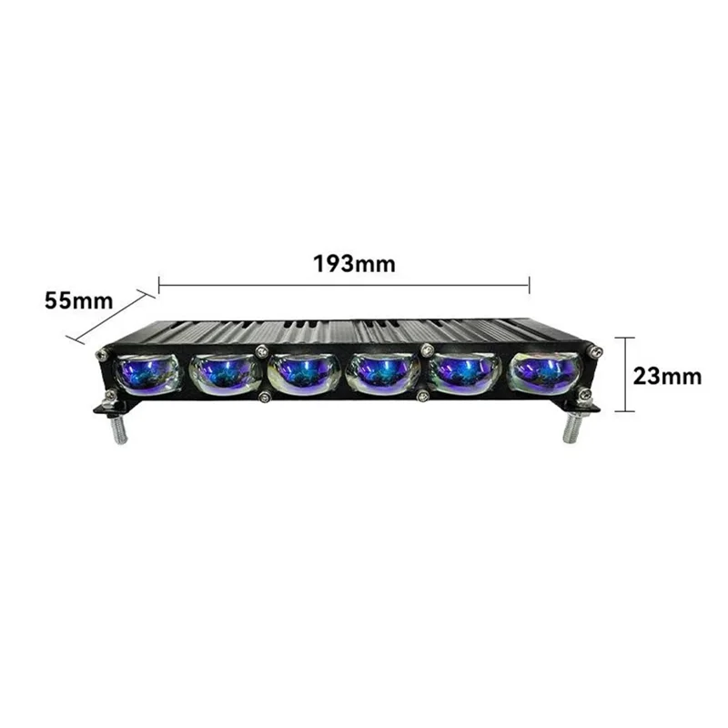 2 pièces projecteur 6 LED 12000 lm 70 W projecteur étanche IP67 pour motocyclette, voiture, VTT - Noir