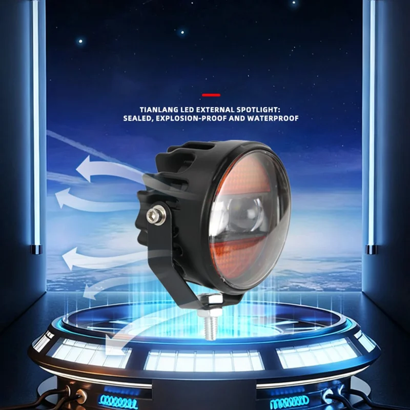 2Pcs / Set White Yellow Light Car LED Spotlight 12000LM 65W Waterproof Daytime Running Light for Motorcycle ATV Off-Road