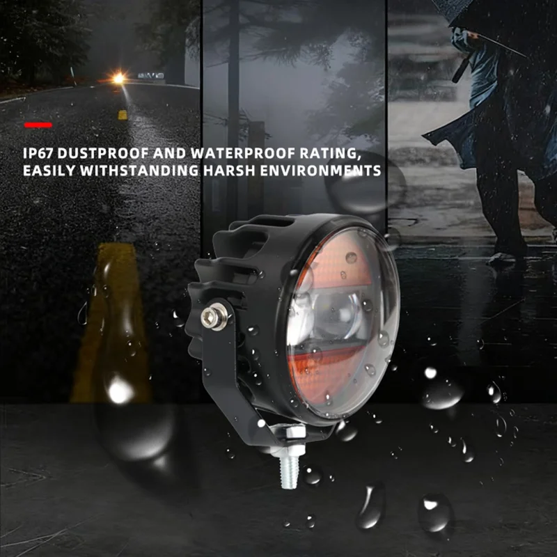 2Pcs / Set White Yellow Light Car LED Spotlight 12000LM 65W Waterproof Daytime Running Light for Motorcycle ATV Off-Road