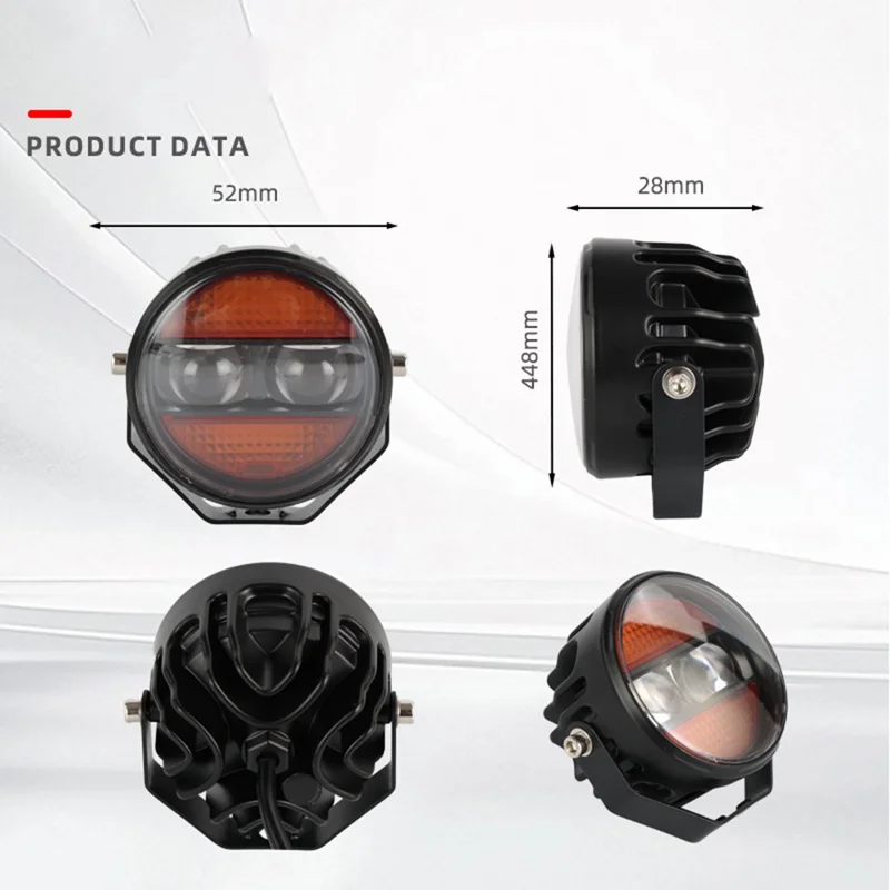 2Pcs / Set White Yellow Light Car LED Spotlight 12000LM 65W Waterproof Daytime Running Light for Motorcycle ATV Off-Road