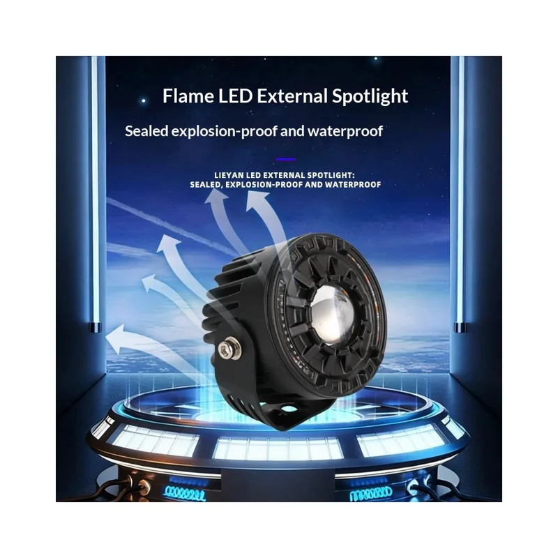 2 Pezzi Faretto LED per Auto 65W 12000LM IP67 Luci di Avvertimento a Flusso per ATV Moto - Nero