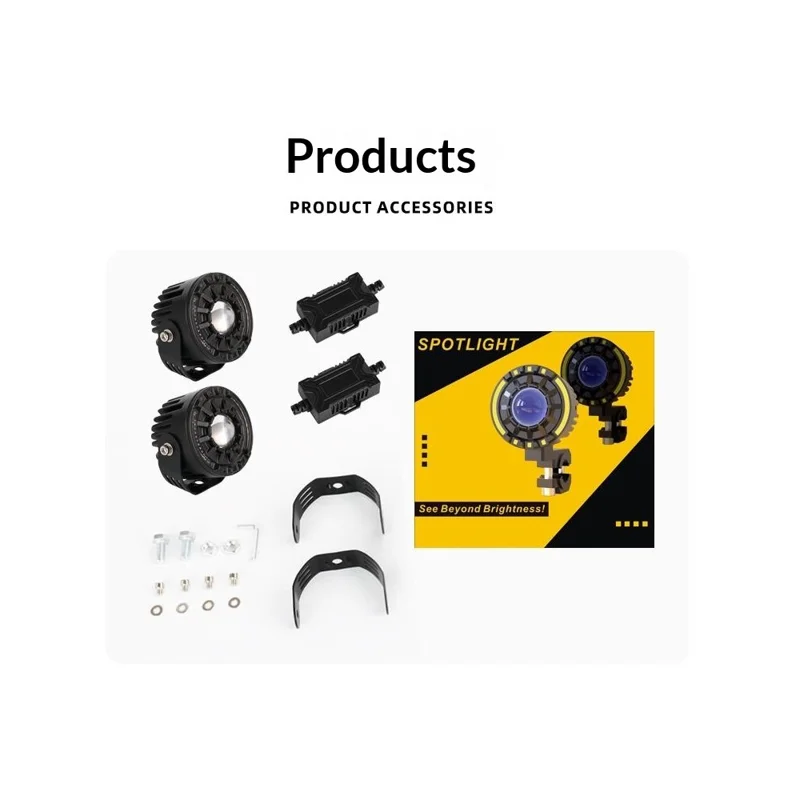 2 Pezzi Faretto LED per Auto 65W 12000LM IP67 Luci di Avvertimento a Flusso per ATV Moto - Nero