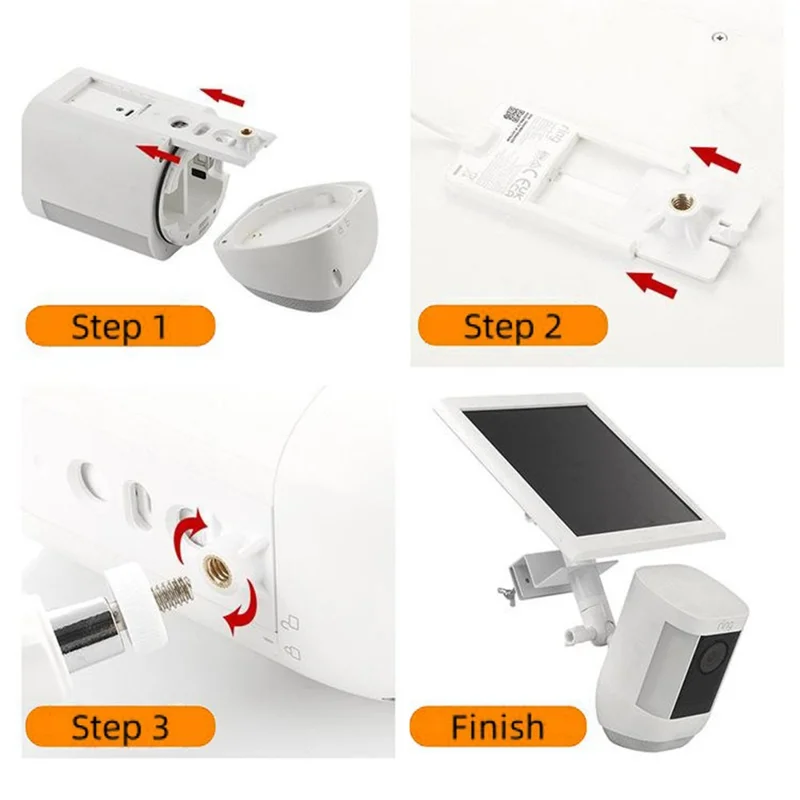 Gutter Mount Bracket No Drilling 360 Degree Adjustable Double Ball Head Clamp for Security Camera Solar Panel Holder Stand - White