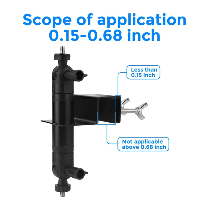 Gutter Mount Bracket No Drilling 360 Degree Adjustable Double Ball Head Clamp for Security Camera Solar Panel Holder Stand - Black